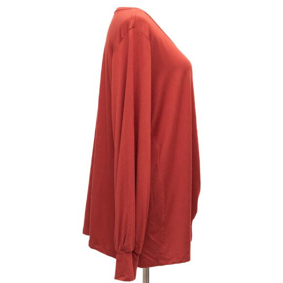 Karen Kane Rust Long Sleeve Plus Size Side Pick Up Top Size 3X - Picture 4 of 12